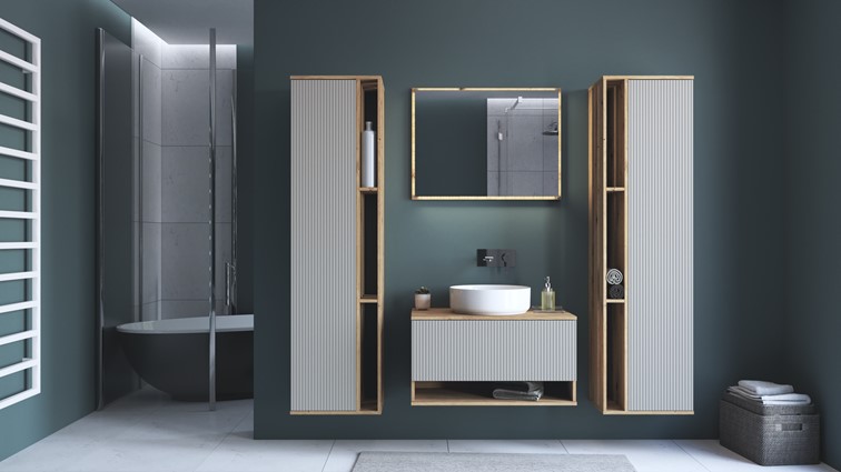 Lustro AVIOLA 80 cm z LED Dąb Artisan