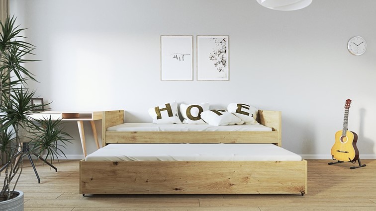 Łóżko VERSO F (moduł) 90x200 Dąb Artisan