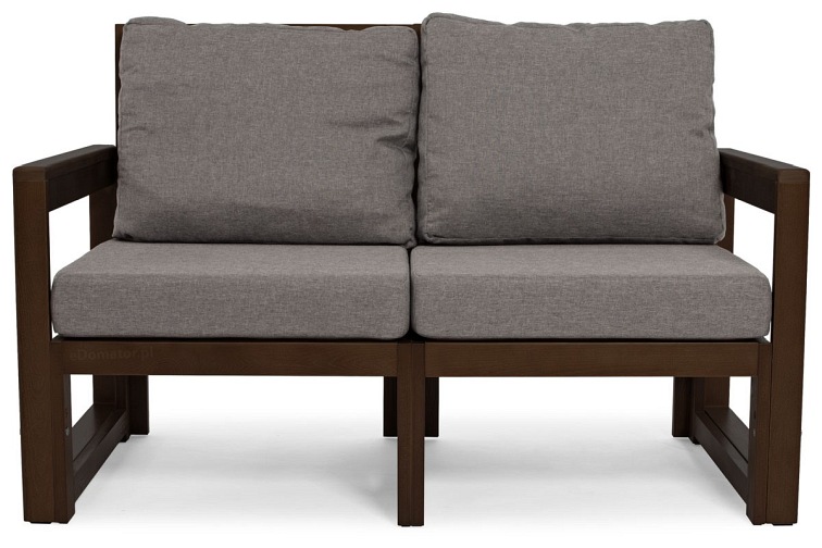 Sofa Ogrodowa MALTA 2-Osobowa Ciemny Brązowy/Grafit