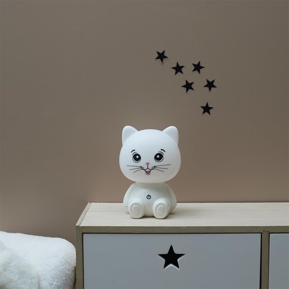 Lampka Nocna KOT USB LED Biały
