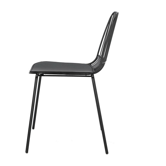 Krzesło z Poduszką PU WILLY Black Czarny