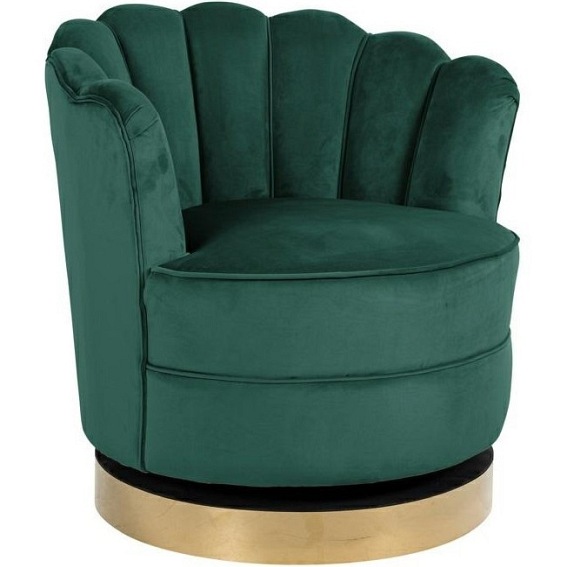 Fotel MILA GREEN Velvet Zielony/Złoty