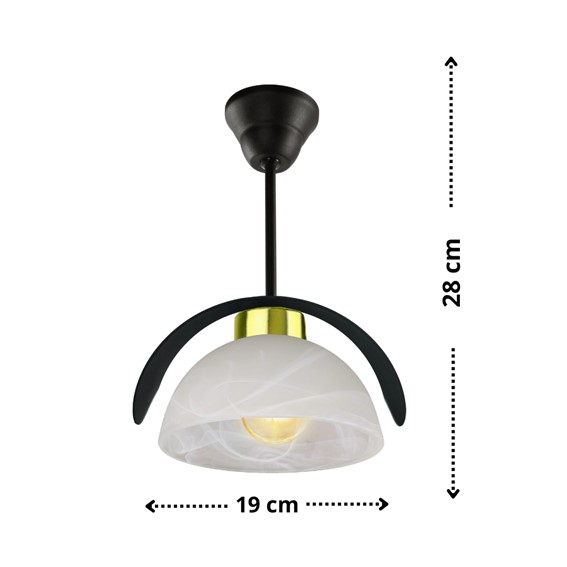 Lampa Sufitowa MERCURE 1C Biały/Czarny