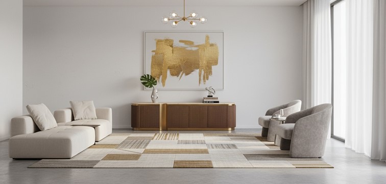 Komoda RTV STILIG ST916D Orzech/Złoty