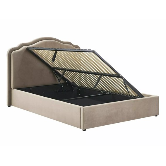 Łóżko FLORENCJA Velvet 140x200cm Ciemny Beżowy