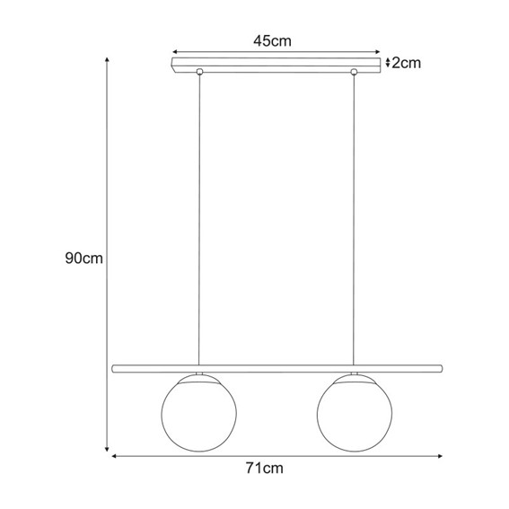 Lampa Wisząca ARTON K-4965 Czarny/Biały Matowy