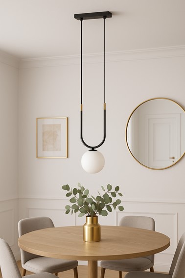 Lampa Wisząca ENZO K-5590 Czarny/Biały/Złoty