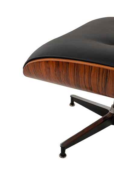 Fotel z Podnóżkiem LOUNGE HM PREMIUM Czarny/Różany