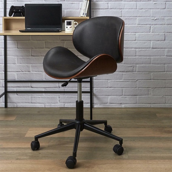 Fotel Biurowy RENO Brązowy/Czarny