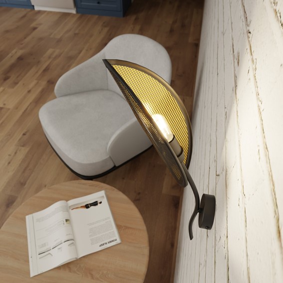 Kinkiet LOTUS K1 Czarny/Złoty