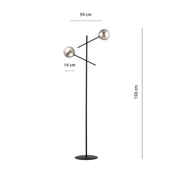 Lampa Podłogowa LINEAR LP2 Czarny/Grafitowy
