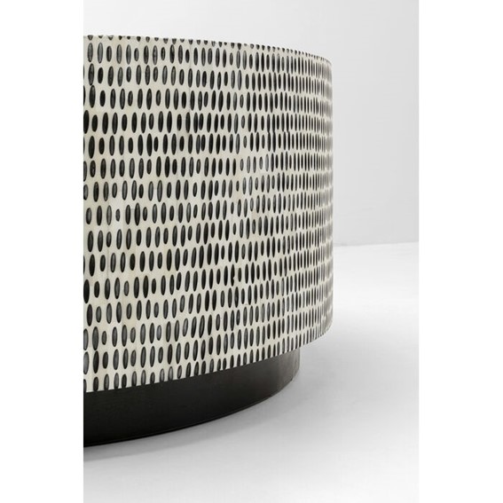 Stolik Kawowy PIANO Fi76cm Czarny/Biały