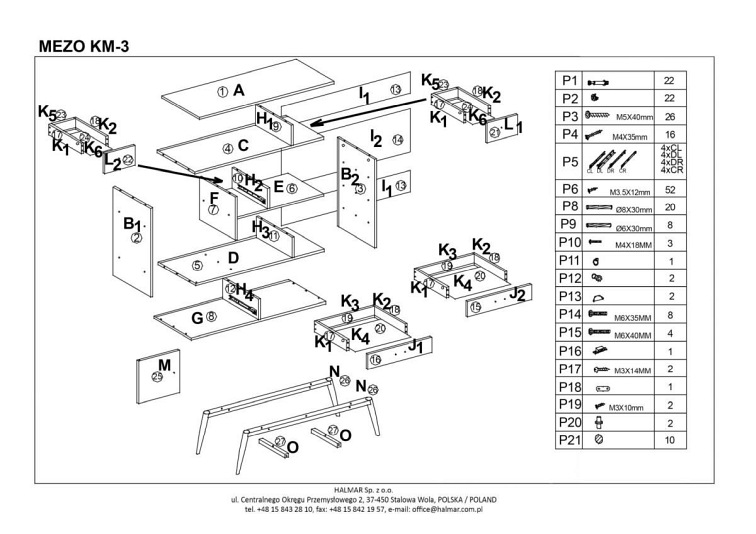 Komoda MEZO KM3 Wielobarwny