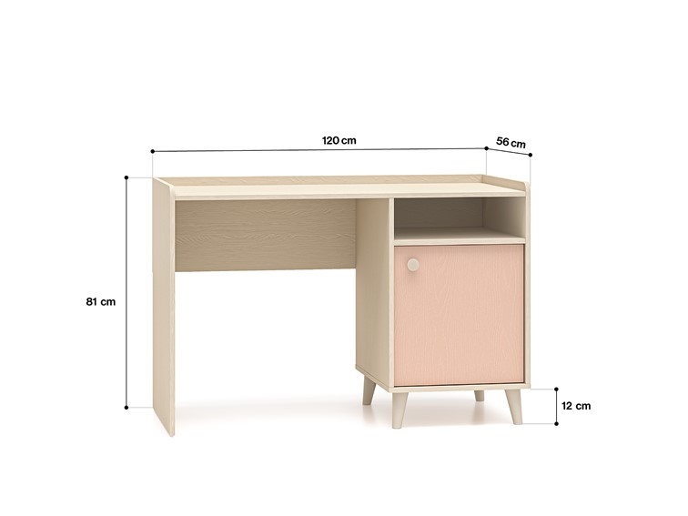 Biurko MEVEL 07 Beżowy/Róż