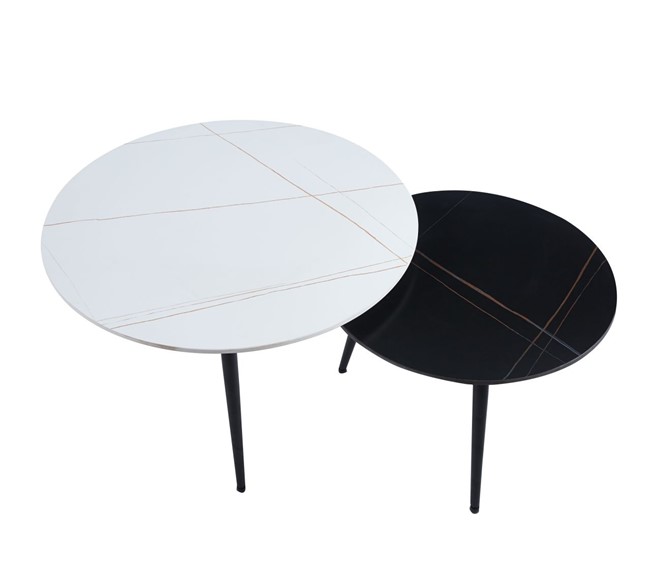 Ława L9-FX (B) 80/60 cm Biały/Czarny