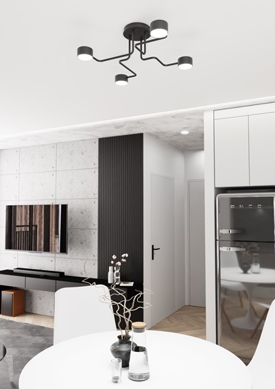 Lampa Sufitowa KURAGE 4 Czarny