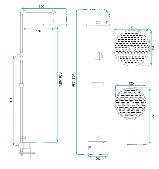 Zestaw Natryskowy AVALON Miedź Szczotkowana