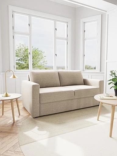 Sofa FLEURY z Funkcją Spania Beżowy