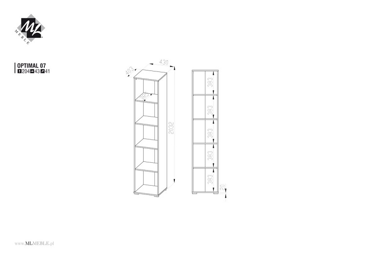 Regał OPTIMAL 07 Sonoma