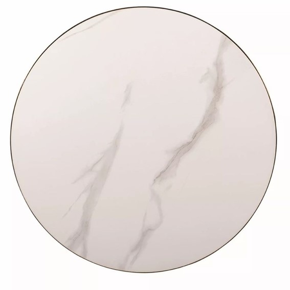 Ława VIRGO fi50 Biały Efekt Marmuru/Czarny