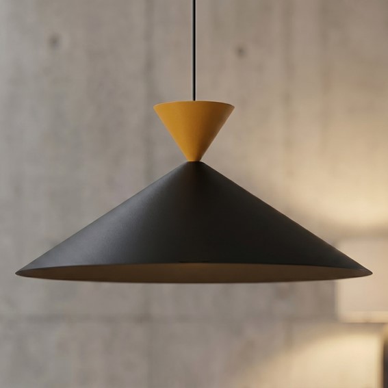 Lampa Wisząca RALF 1L Czarny/Pomarańczowy