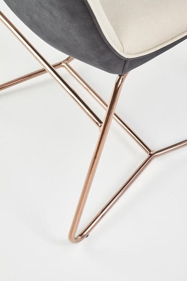 Krzesło K390 Kremowy/Ciemny Popiel/Złoty