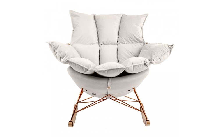 Fotel Bujany SWING VELVET Beżowy