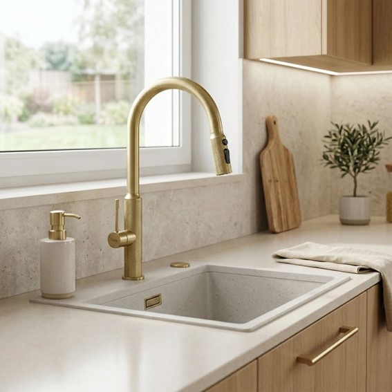 Bateria Kuchenna MASTER Złoty Szczotkowany