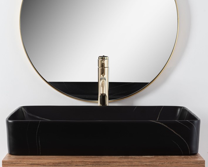 Umywalka Nablatowa DENIS STONE MATT Czarny