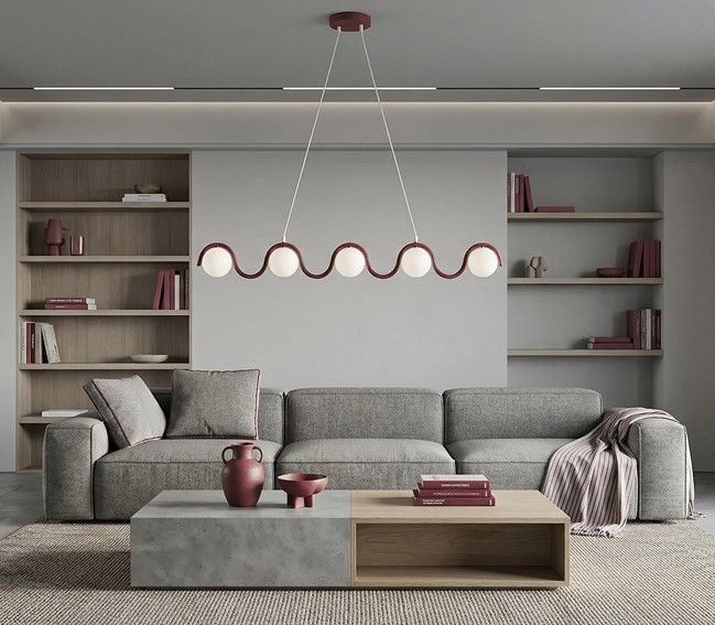 Lampa Wisząca SINUS 5 Burgundowy