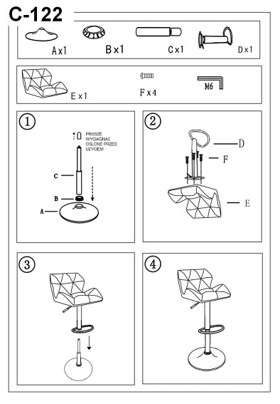 Hoker C122 Materiał Chrom/Szary