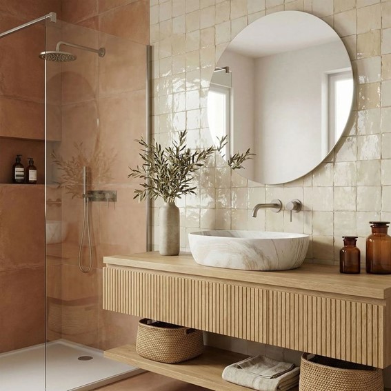 Umywalka Nablatowa AMELIA SATURN 48 Beżowy