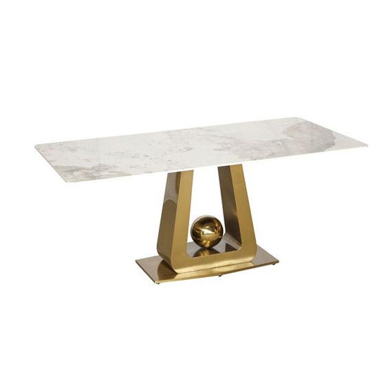 Stół MODIG M57 180x90cm Biały/Złoty