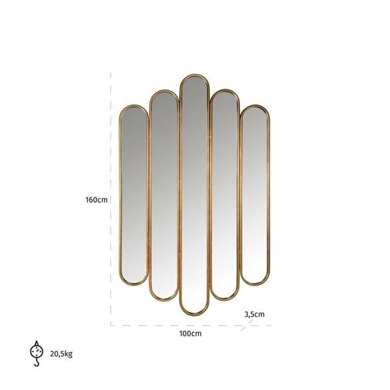 Lustro Ścienne CHELSEY Złoty