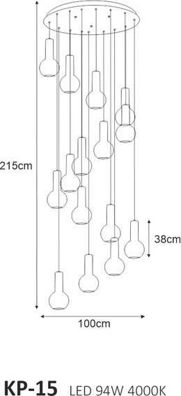 Lampa Wisząca ARVI BLACK KP-15 Czarny
