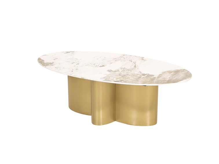 Stolik MODIG M59 130x70cm Biały/Złoty