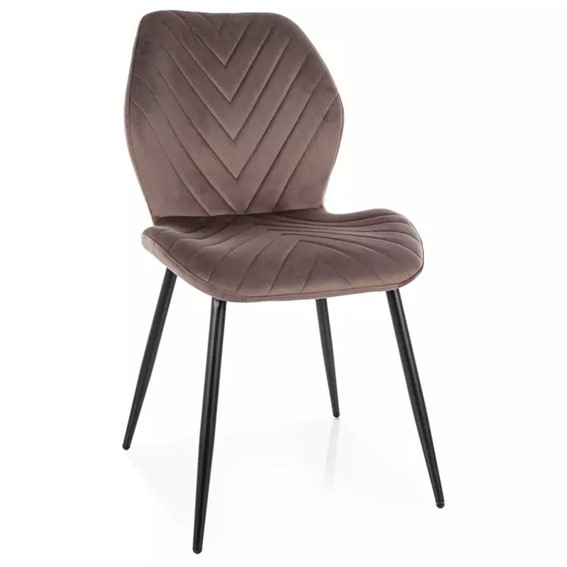 Krzesło MIKE Velvet Cappuccino/Czarny Mat