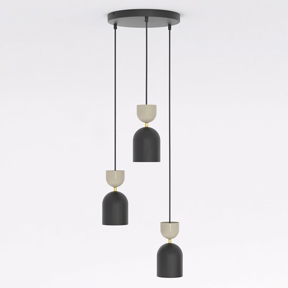 Lampa Wisząca GAUDI 3PREM Czarny/Beżowy