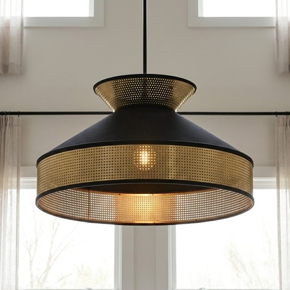 Lampa Wisząca SIESTA 1 Czarny/Złoty
