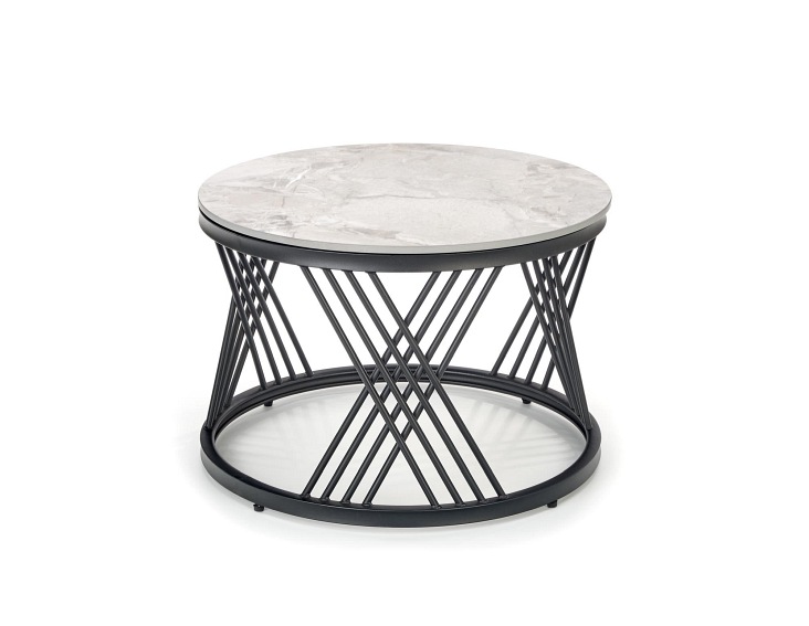 Ława FLAMINGO fi60/fi80 Popielaty Marmur/Czarny