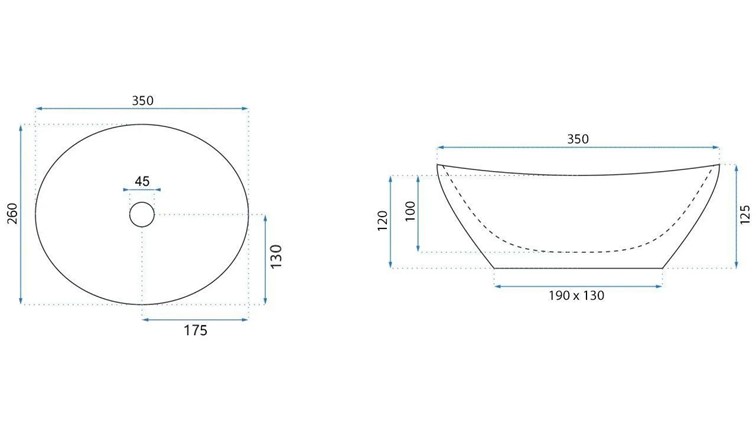 Umywalka Nablatowa SOFIA MINI KASHMIR Szary