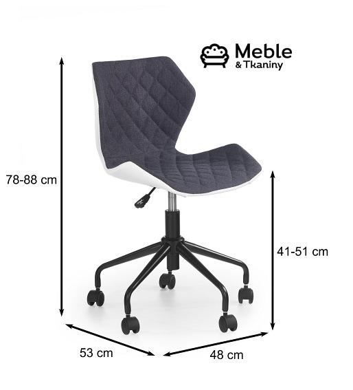 Fotel Młodzieżowy MATRIX Biały/Popiel