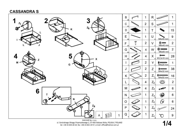Łóżko z szufladami CASSANDRA S 160x200