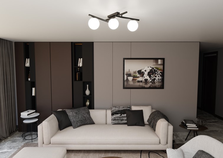 Lampa Sufitowa SMART 3 Czarny/Opal