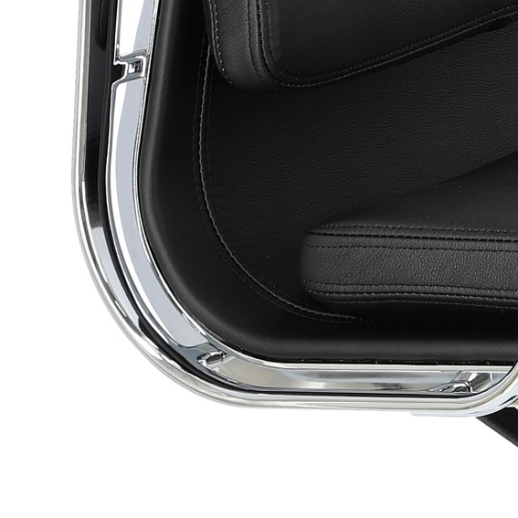 Fotel Biurowy Skóra Naturalna CH2171T Czarna/Chrom