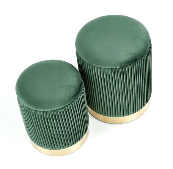 Zestaw Puf MONTY Ciemny Zielony