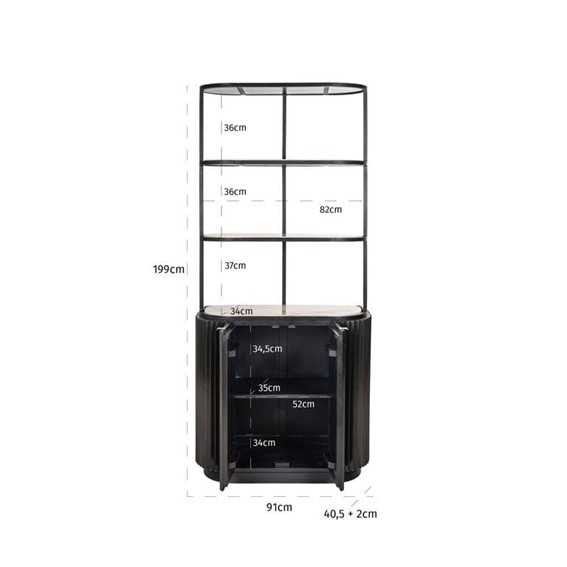 Szafa Ścienna HAMPTON Czarny