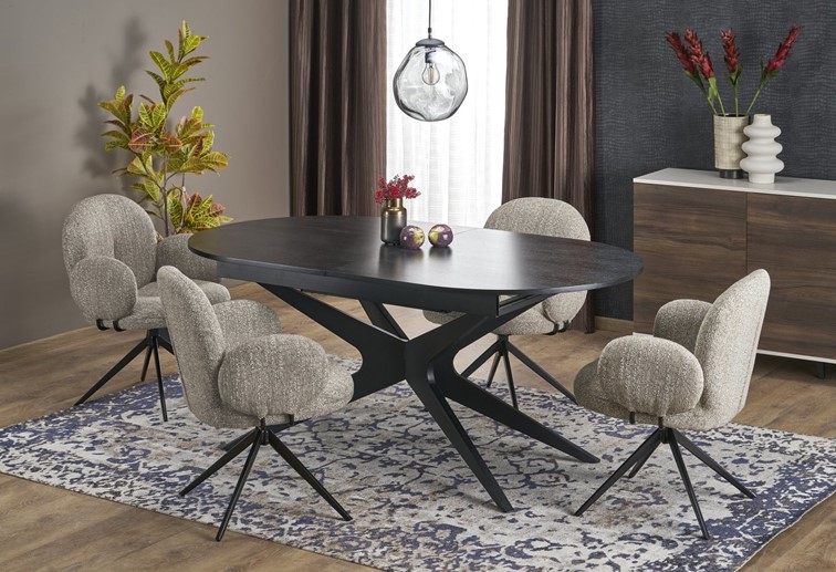 Stół Rozkładany SANDRO (180-240)x100 cm Czarny