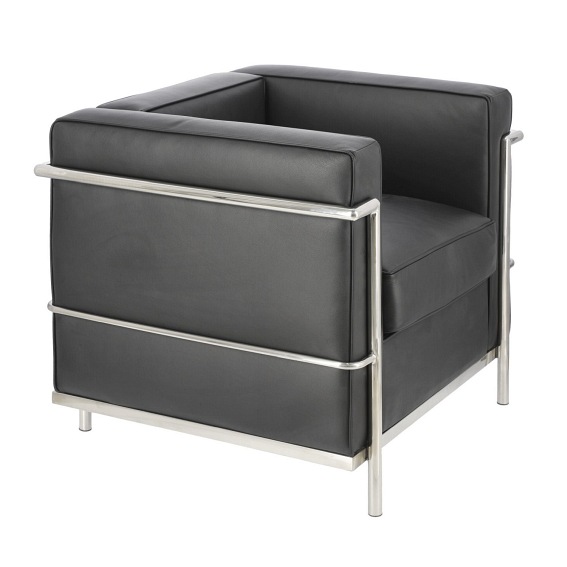 Fotel Kubik 68x75x67 Czarna Skóra