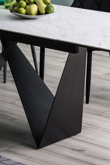 Stół Rozkładany CAVALLI II (240-160)x90 Ceramic Biały/Czarny Mat